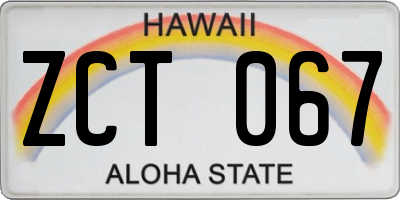 HI license plate ZCT067