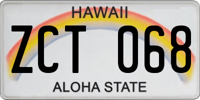 HI license plate ZCT068
