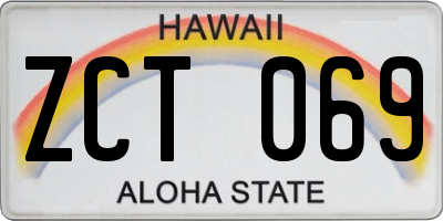 HI license plate ZCT069