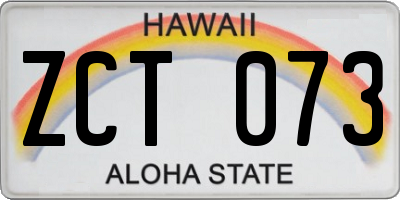 HI license plate ZCT073