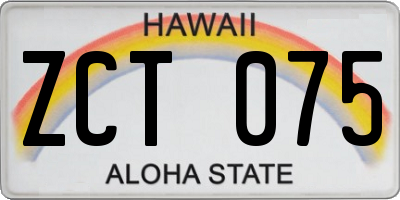 HI license plate ZCT075