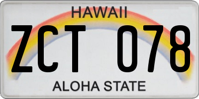 HI license plate ZCT078