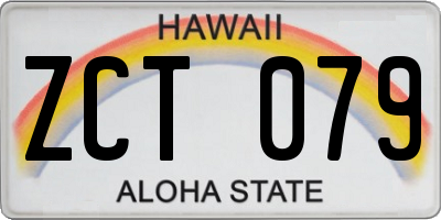 HI license plate ZCT079