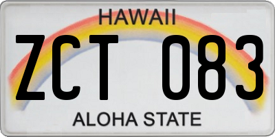 HI license plate ZCT083