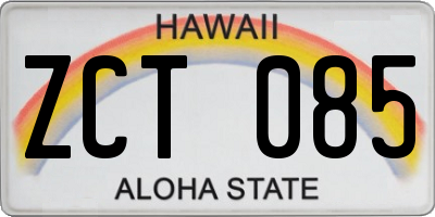 HI license plate ZCT085