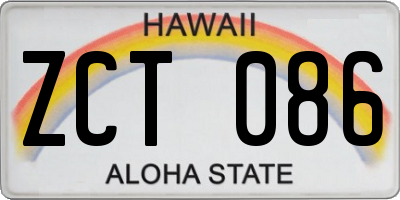 HI license plate ZCT086