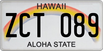 HI license plate ZCT089