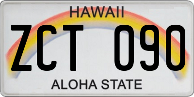 HI license plate ZCT090