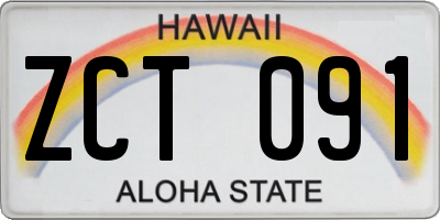 HI license plate ZCT091