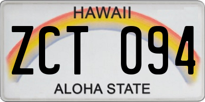 HI license plate ZCT094