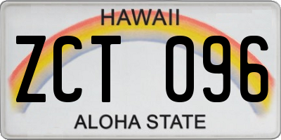 HI license plate ZCT096