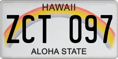 HI license plate ZCT097