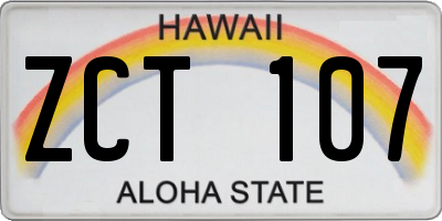 HI license plate ZCT107