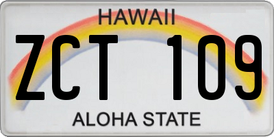 HI license plate ZCT109