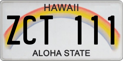 HI license plate ZCT111