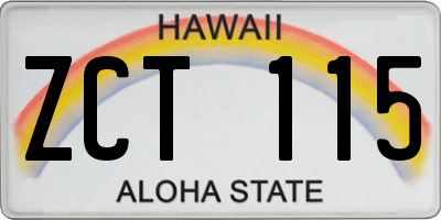 HI license plate ZCT115