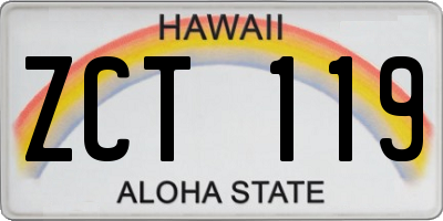 HI license plate ZCT119