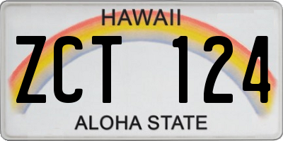 HI license plate ZCT124