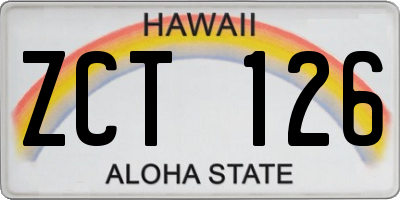 HI license plate ZCT126