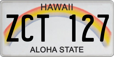 HI license plate ZCT127