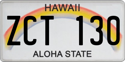 HI license plate ZCT130