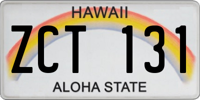 HI license plate ZCT131