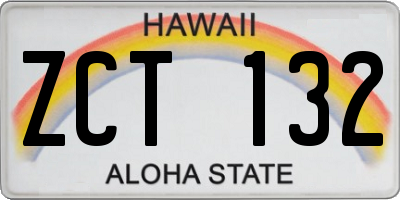 HI license plate ZCT132