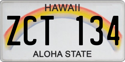 HI license plate ZCT134