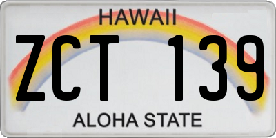 HI license plate ZCT139