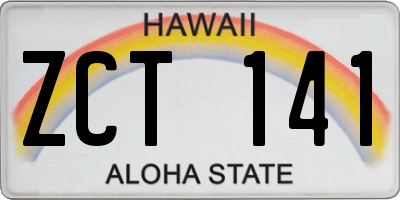 HI license plate ZCT141