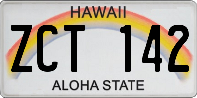 HI license plate ZCT142