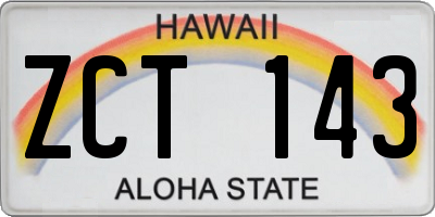 HI license plate ZCT143