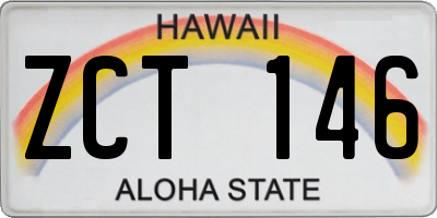 HI license plate ZCT146