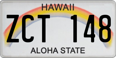HI license plate ZCT148