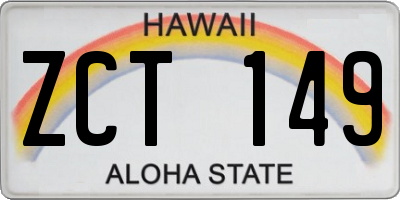 HI license plate ZCT149
