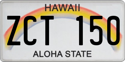 HI license plate ZCT150