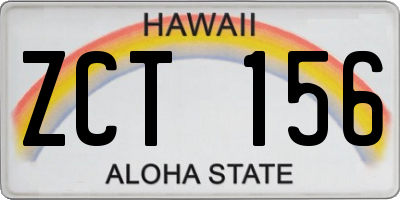 HI license plate ZCT156