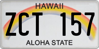 HI license plate ZCT157