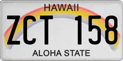 HI license plate ZCT158