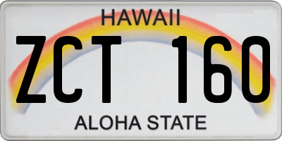 HI license plate ZCT160