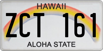 HI license plate ZCT161