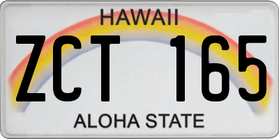HI license plate ZCT165