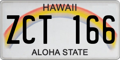 HI license plate ZCT166