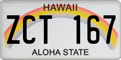 HI license plate ZCT167