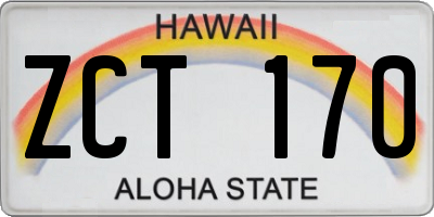 HI license plate ZCT170