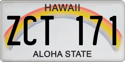 HI license plate ZCT171