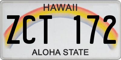 HI license plate ZCT172