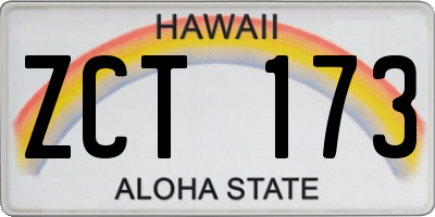 HI license plate ZCT173