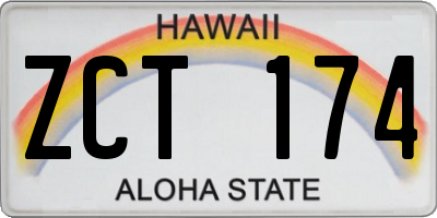 HI license plate ZCT174