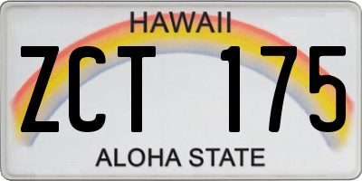 HI license plate ZCT175